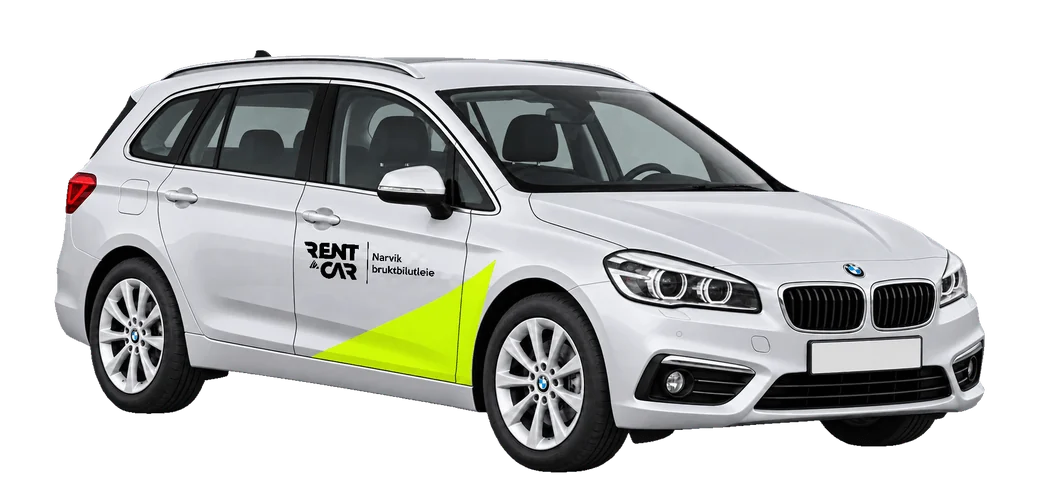 Studieillustration af BMW Serie 2 til leje i Narvik og Evenes