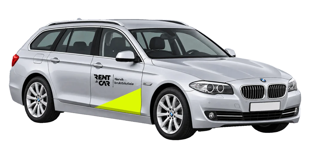 Studieillustration af BMW Serie 5 F11 til leje i Narvik og Evenes