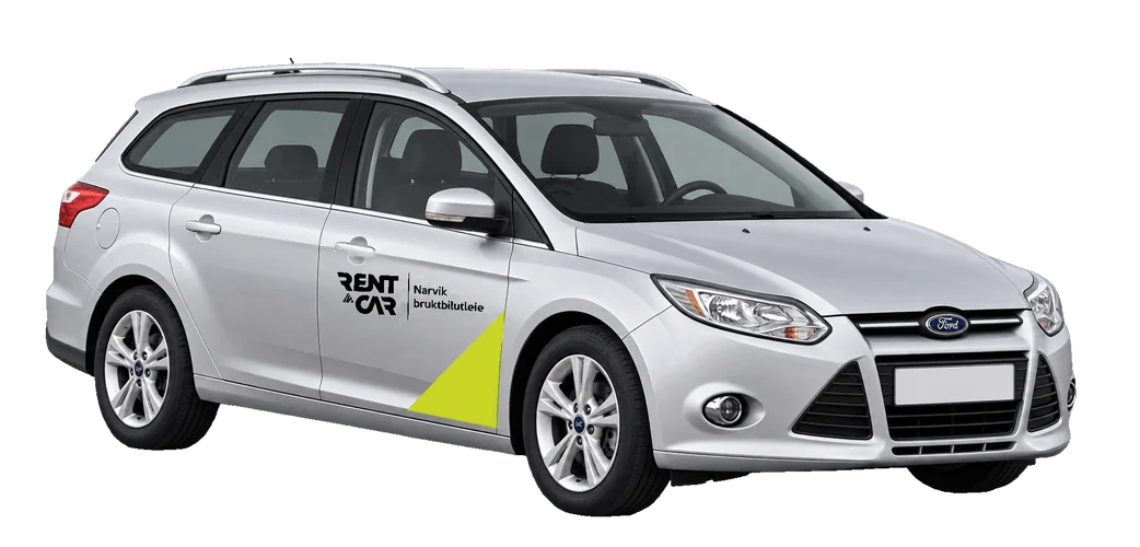 Studio illustration of Ford Focus for rental in Narvik and Evenes