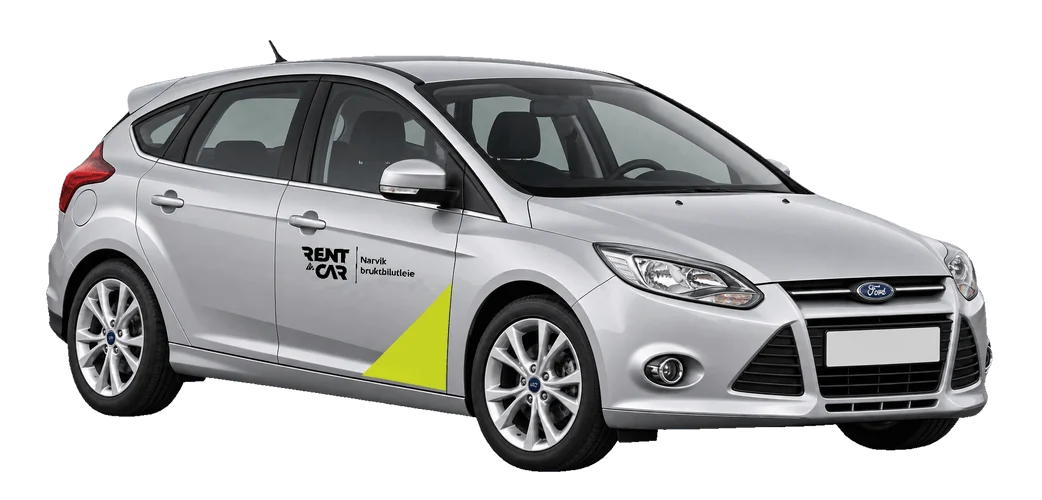 Studio illustration of Ford Focus for rental in Narvik and Evenes