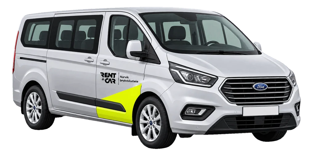 Studieillustration af Ford Tourneo Custom til leje i Narvik og Evenes