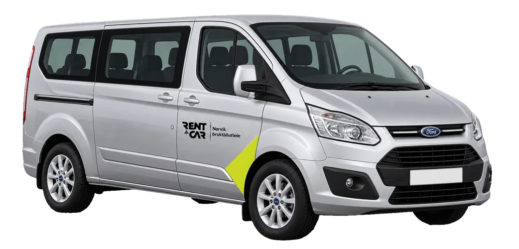 Studio illustration of Ford Transit for rental in Narvik and Evenes