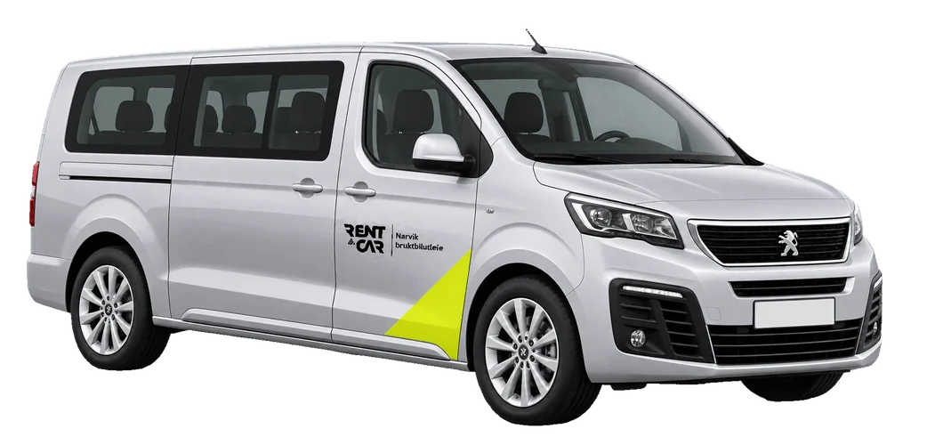 Studieillustration af Peugeot Traveler til leje i Narvik og Evenes