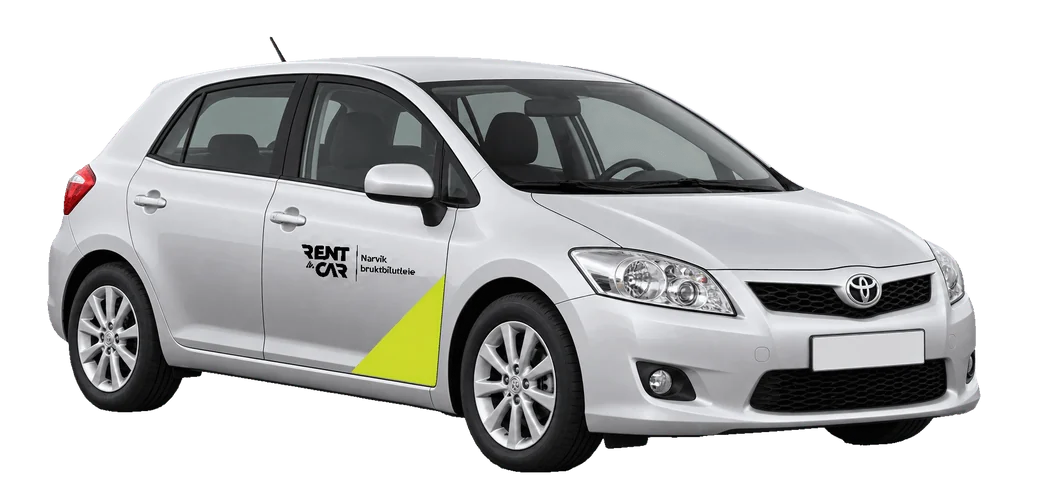 Studio illustration of Toyota Auris for rental in Narvik and Evenes