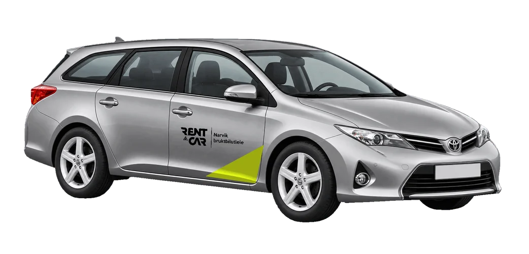 Studieillustration af Toyota Auris til leje i Narvik og Evenes