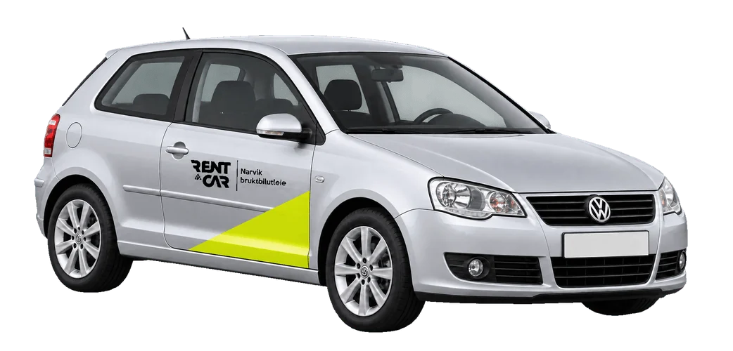 Studieillustration af Volkswagen Polo til leje i Narvik og Evenes