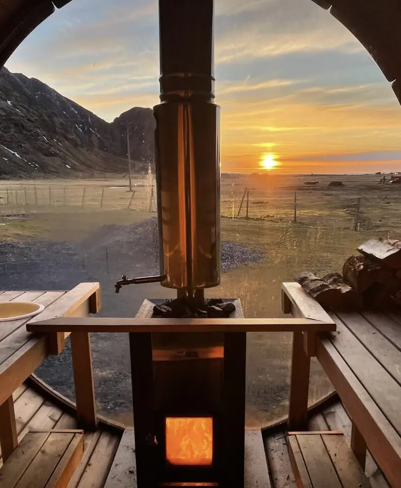 Arctic surfing beach at Unstad in Lofoten